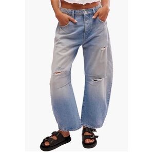 We The Free Good Luck Mid-Rise Barrel Jeans 32
